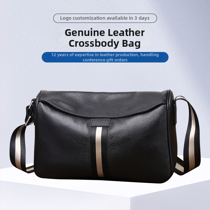 Muška messenger torbica – stil Urban Simplicity; prava koža; vodootporna; Zhihua leather goods; podstava poliester