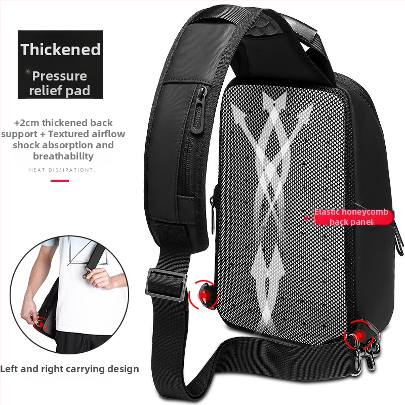 Muška torba za prsa - gradski minimalistički stil, Oxford/PVC, model 1910, ljeto 2023, za dnevnu upotrebu