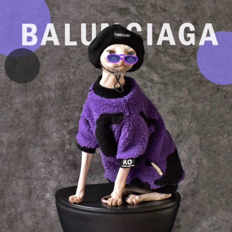 Odjeća za mačke Sphynx – Faux Two-Piece Fleece, Unisex, Metalni materijal