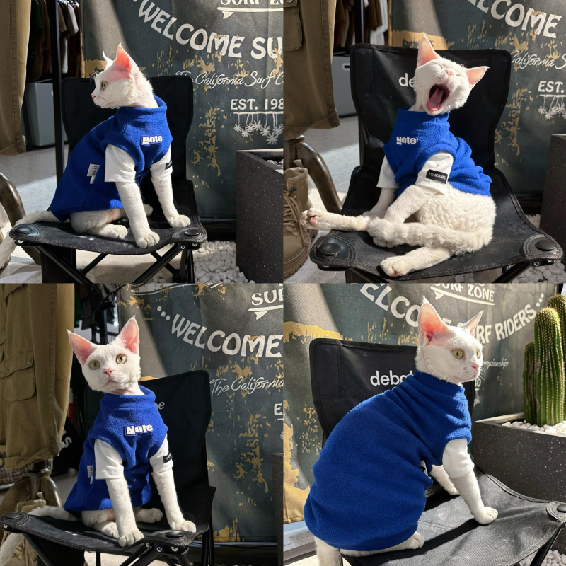 Odjeća za mačke Sphynx – Faux Two-Piece Fleece, Unisex, Metalni materijal