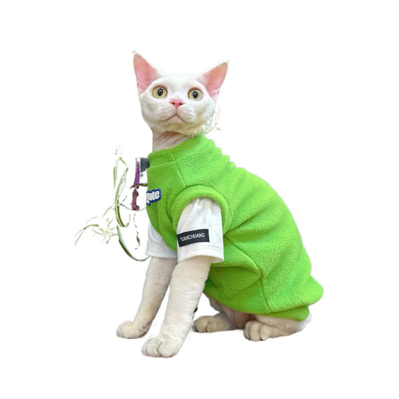 Odjeća za mačke Sphynx – Faux Two-Piece Fleece, Unisex, Metalni materijal