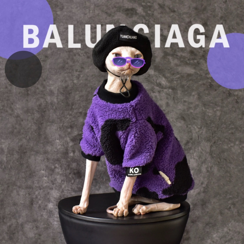 Odjeća za mačke Sphynx – Faux Two-Piece Fleece, Unisex, Metalni materijal