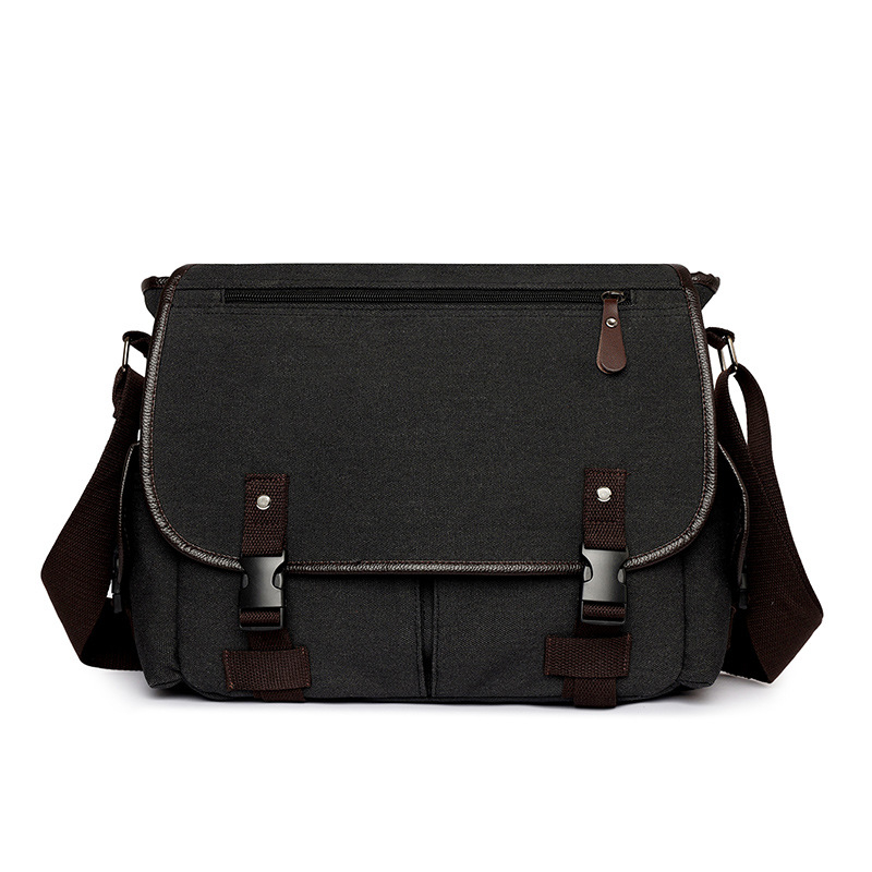 Geantă de umăr pentru bărbați, naveta de afaceri — din pânză, rezistentă la uzură, reduce povara, căptușeală poliester