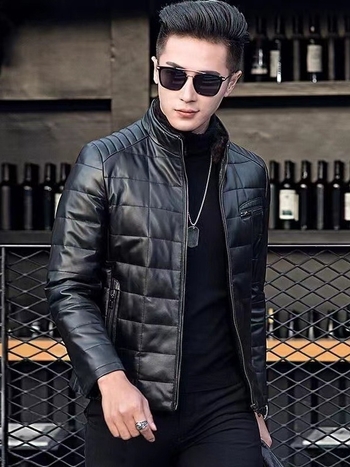 Muška PU kožna jakna u korejskom stilu, slim fit, stojeći ovratnik, zatvarač, poliester podstava