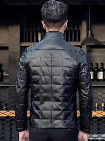 Muška PU kožna jakna u korejskom stilu, slim fit, stojeći ovratnik, zatvarač, poliester podstava