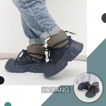 Heyang muške zimske čizme za snijeg, povećanje visine debelom sole, topla fleece podstava, gornji dio od etilena, EVA potplat, zaobljen vrh