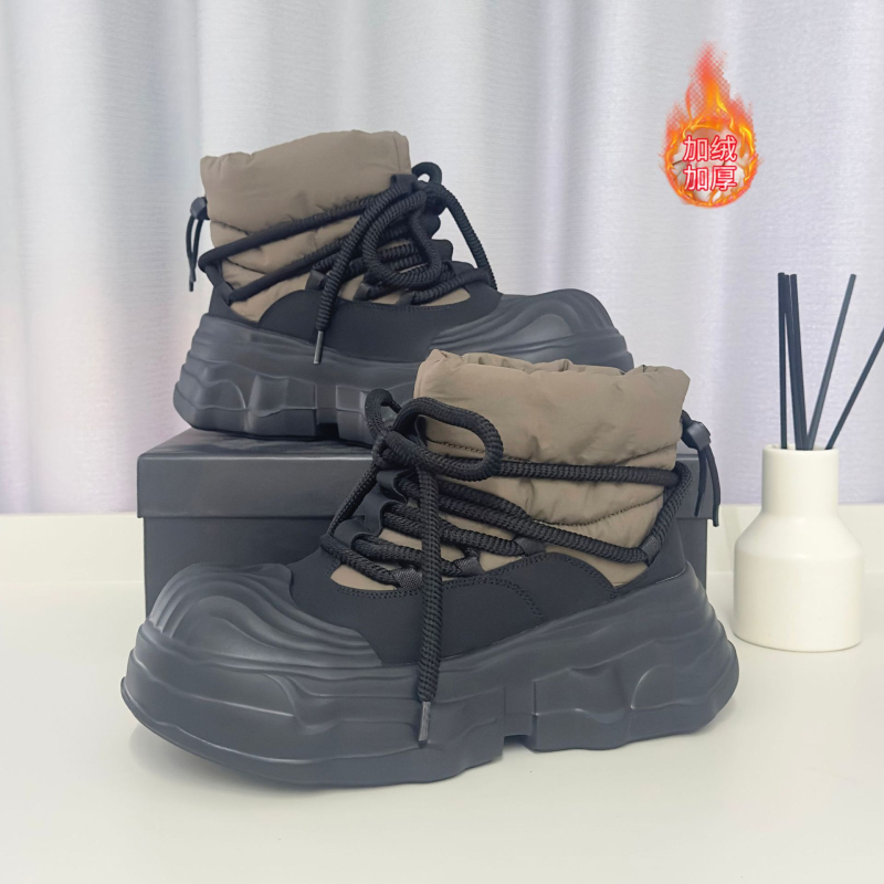 Heyang muške zimske čizme za snijeg, povećanje visine debelom sole, topla fleece podstava, gornji dio od etilena, EVA potplat, zaobljen vrh