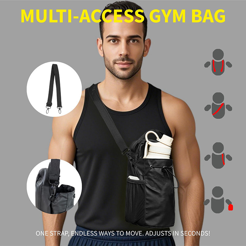 Crossbody torba za gym s magnetskim držačem za bočicu, džep za telefon i ključe, vodootporna i otporna na habanje