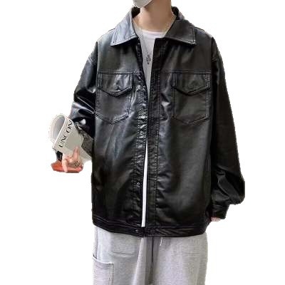 PU kožna jakna za muškarce, zatvarač, najlonska podstava, zimski stil, bez kapuljače