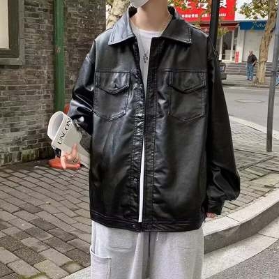 PU kožna jakna za muškarce, zatvarač, najlonska podstava, zimski stil, bez kapuljače