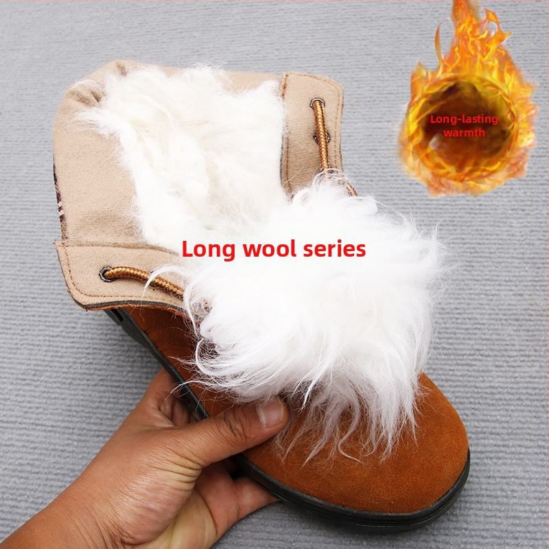 Zimske čizme za snijeg - gornji dio od teleće kože, podstavljena vunom, neklizajuća gumena potplat, peta 3-5 cm, za odrasle