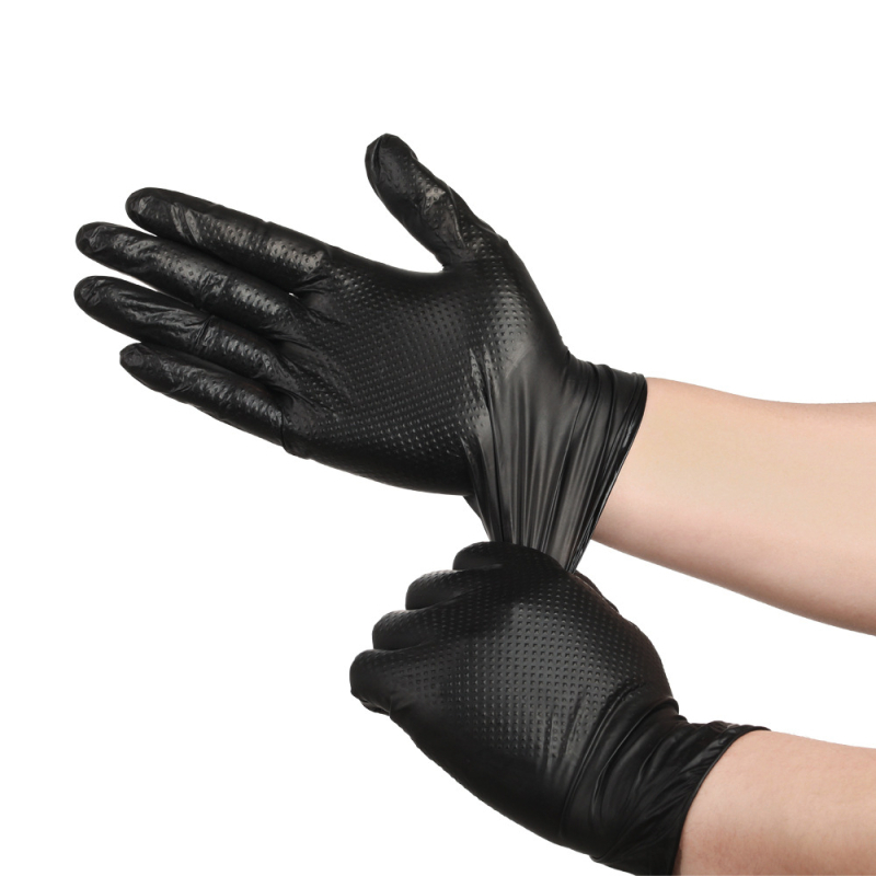 Jednokratne nitril rukavice s debelim dijamantnim uzorkom za industrijske strojeve i servis automobila