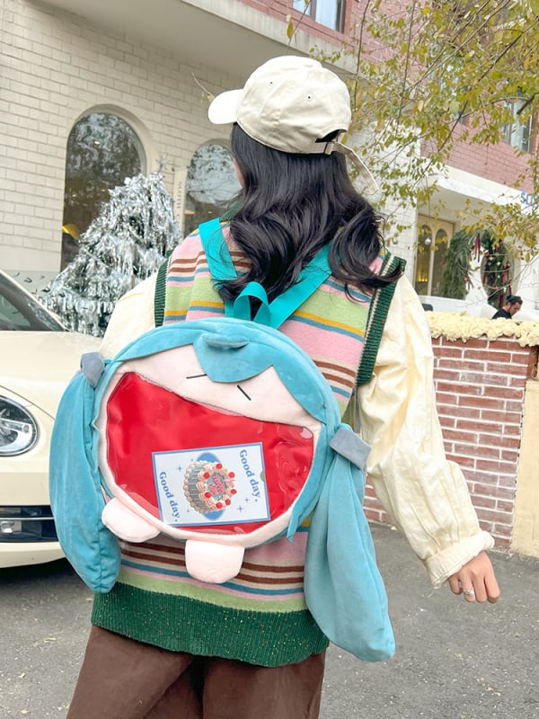 Hatsune Miku Ita Bag ruksak – Cartoon JK Lolita japanskog stila, pliš, veliki kapacitet, velur vanjska strana, poliester podstava, naramenica s zračnim jastučićem
