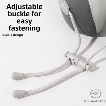 Jastuk za putovanje od memorijske pjene s U-oblikom, s logom, navlaka od pamuka i spandexa, moderan minimalistički dizajn, podrška vratnoj kralježnici