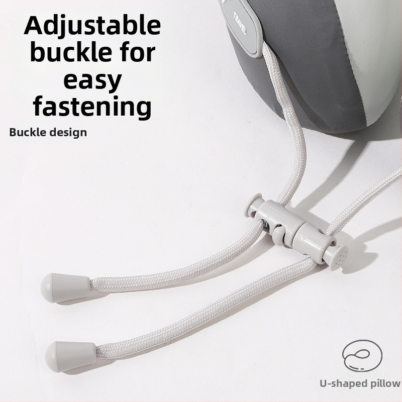 Jastuk za putovanje od memorijske pjene s U-oblikom, s logom, navlaka od pamuka i spandexa, moderan minimalistički dizajn, podrška vratnoj kralježnici