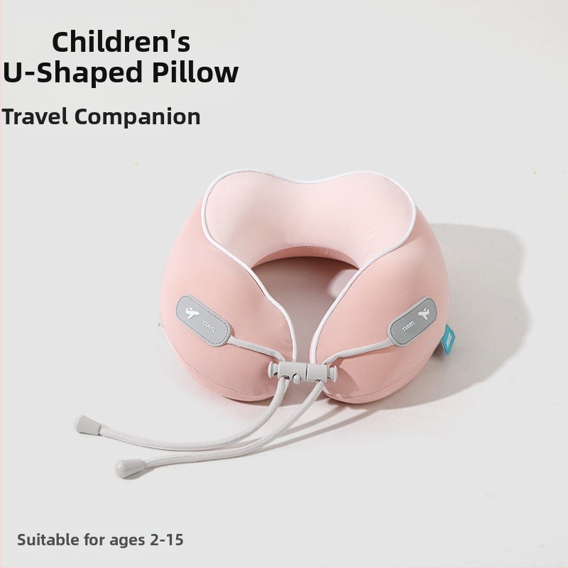 Jastuk za putovanje od memorijske pjene s U-oblikom, s logom, navlaka od pamuka i spandexa, moderan minimalistički dizajn, podrška vratnoj kralježnici