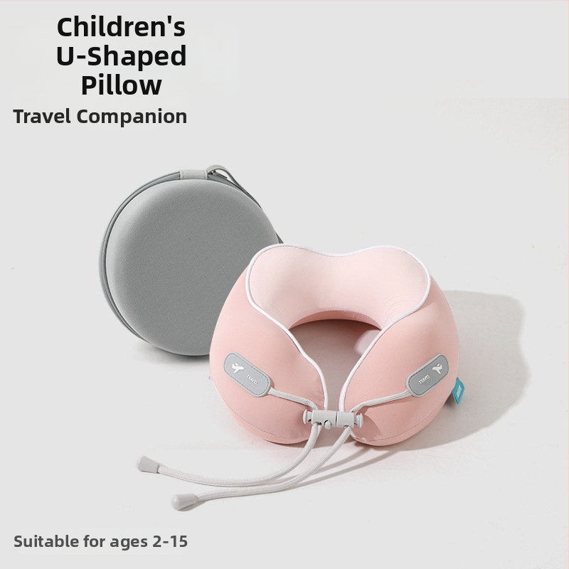 Jastuk za putovanje od memorijske pjene s U-oblikom, s logom, navlaka od pamuka i spandexa, moderan minimalistički dizajn, podrška vratnoj kralježnici