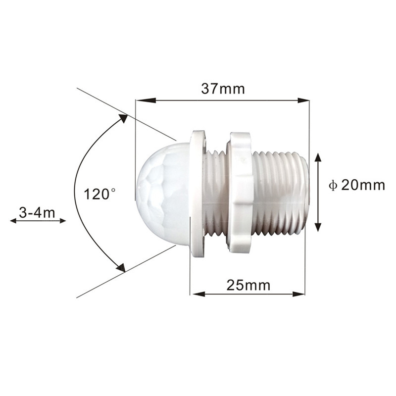 Senzor pokreta za stropno osvjetljenje s infracrvenim senzorom, napajanje 85-265V AC / 9-60V DC, kašnjenje 30 s