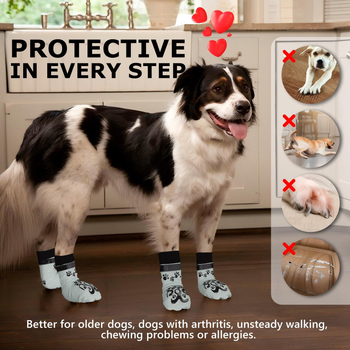 Kutyazokni Velcro-ral, csúszásmentes, csíkos mintázat, poliészter, jacquard szövés, minden évszakban használható