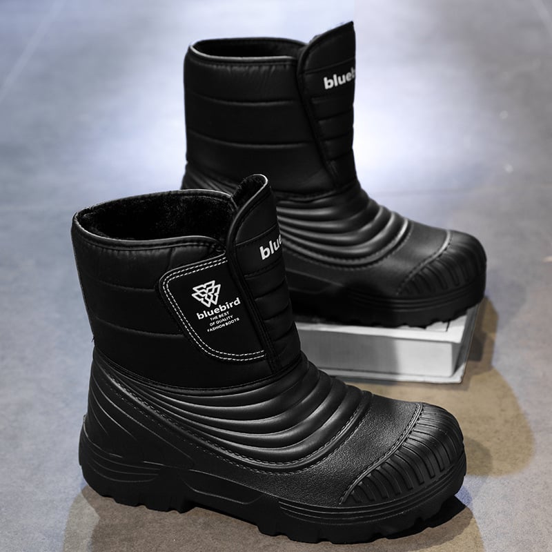 Muške zimske čizme za snijeg s Velcro zatvaranjem, PU gornji dio, plišana podstava, protuklizni gumeni potplat