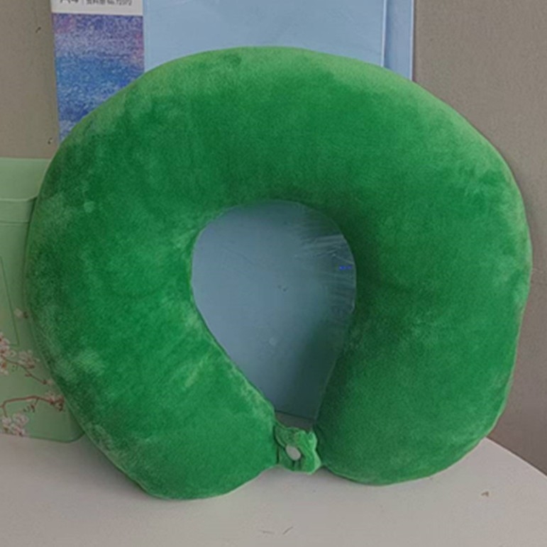 U-oblikovani jastuk za vrat s memorijskom pjenom i PP pamukom, tkanina kristalni velur, putnički jastuk za odrasle