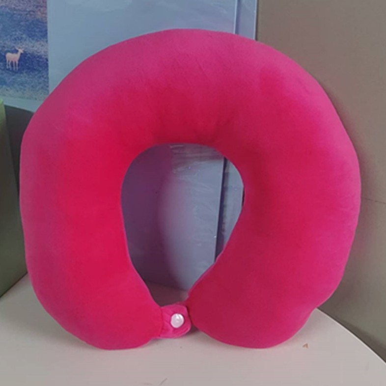 U-oblikovani jastuk za vrat s memorijskom pjenom i PP pamukom, tkanina kristalni velur, putnički jastuk za odrasle