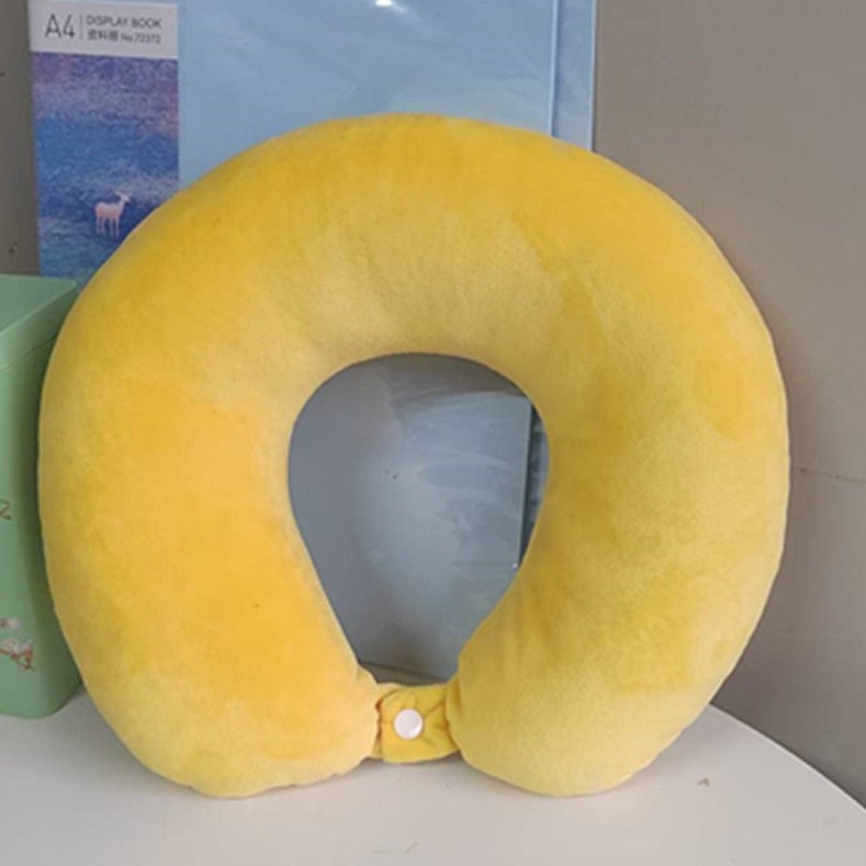 U-oblikovani jastuk za vrat s memorijskom pjenom i PP pamukom, tkanina kristalni velur, putnički jastuk za odrasle