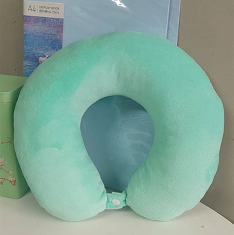 U-oblikovani jastuk za vrat s memorijskom pjenom i PP pamukom, tkanina kristalni velur, putnički jastuk za odrasle