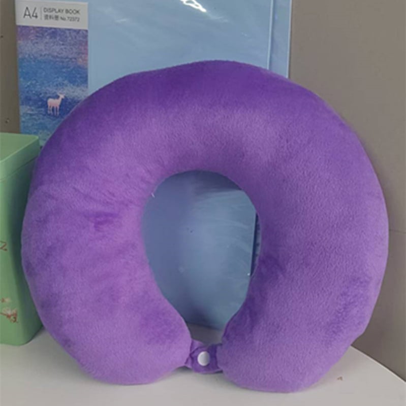 U-oblikovani jastuk za vrat s memorijskom pjenom i PP pamukom, tkanina kristalni velur, putnički jastuk za odrasle