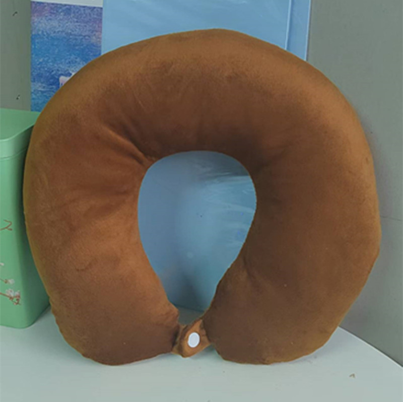 U-oblikovani jastuk za vrat s memorijskom pjenom i PP pamukom, tkanina kristalni velur, putnički jastuk za odrasle