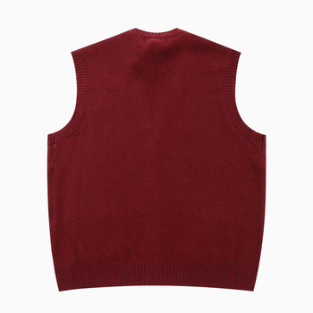 Unisex pleteni kardigan bez rukava s rombo uzorkom, bez ovratnika, slobodan kroj za jesen 2025