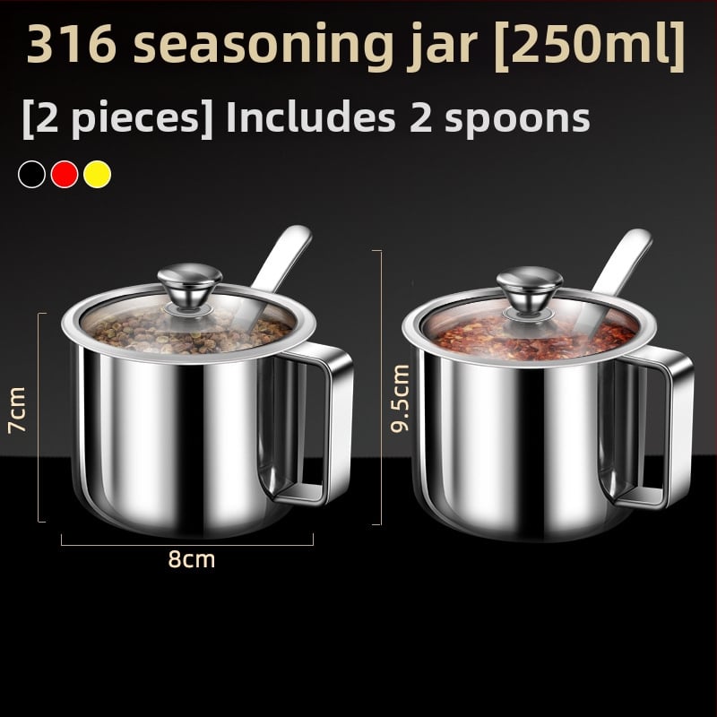 Set de condimente din oțel inoxidabil 316 – recipient impermeabil pentru condimente solide, logo personalizabil