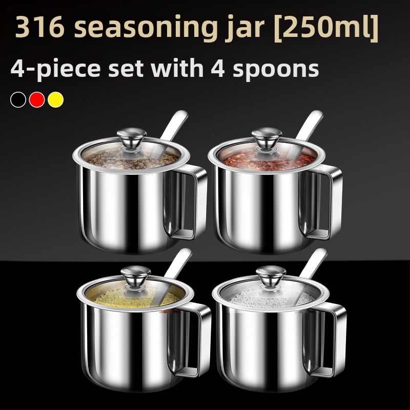 Set de condimente din oțel inoxidabil 316 – recipient impermeabil pentru condimente solide, logo personalizabil