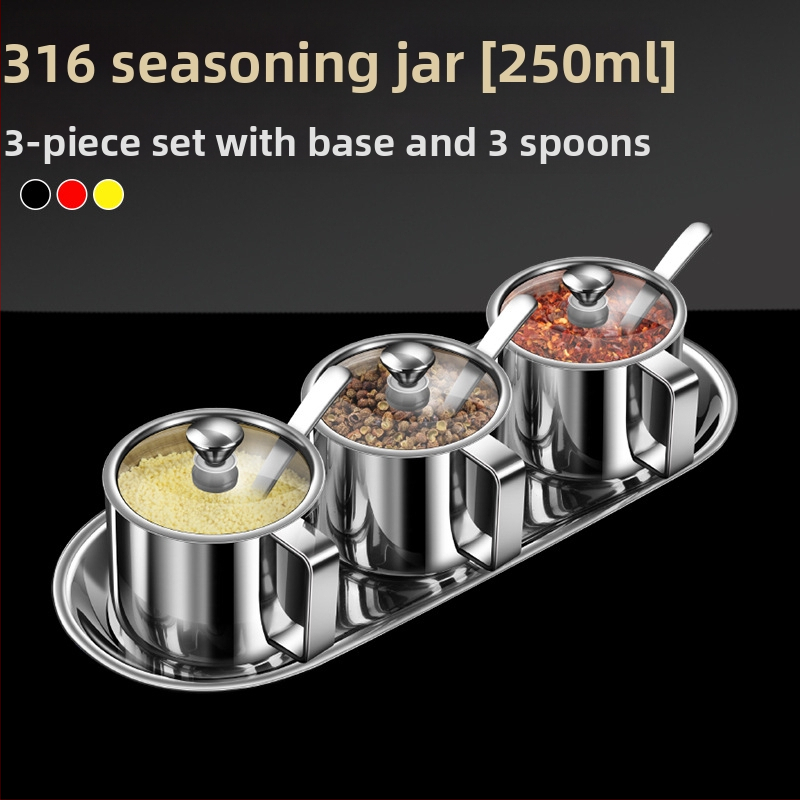 Set de condimente din oțel inoxidabil 316 – recipient impermeabil pentru condimente solide, logo personalizabil