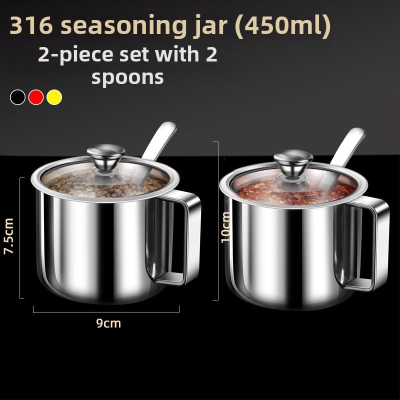 Set de condimente din oțel inoxidabil 316 – recipient impermeabil pentru condimente solide, logo personalizabil