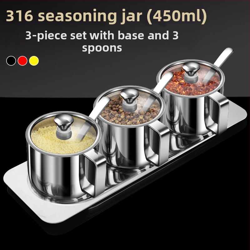Set de condimente din oțel inoxidabil 316 – recipient impermeabil pentru condimente solide, logo personalizabil