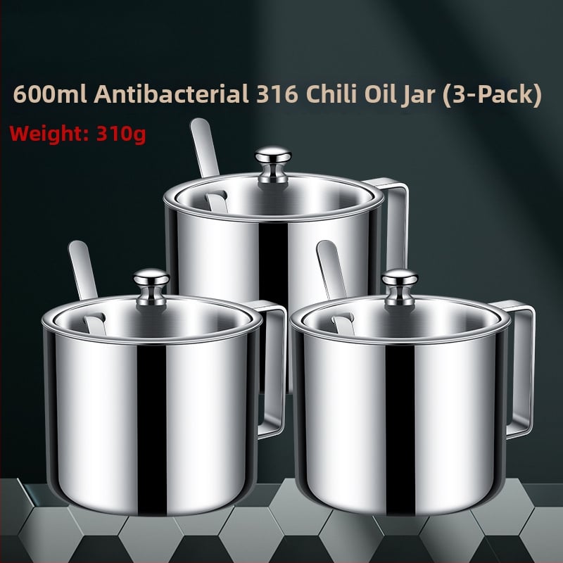 Set de condimente din oțel inoxidabil 316 – recipient impermeabil pentru condimente solide, logo personalizabil