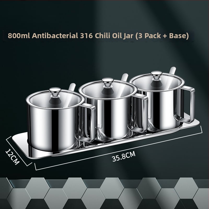 Set de condimente din oțel inoxidabil 316 – recipient impermeabil pentru condimente solide, logo personalizabil