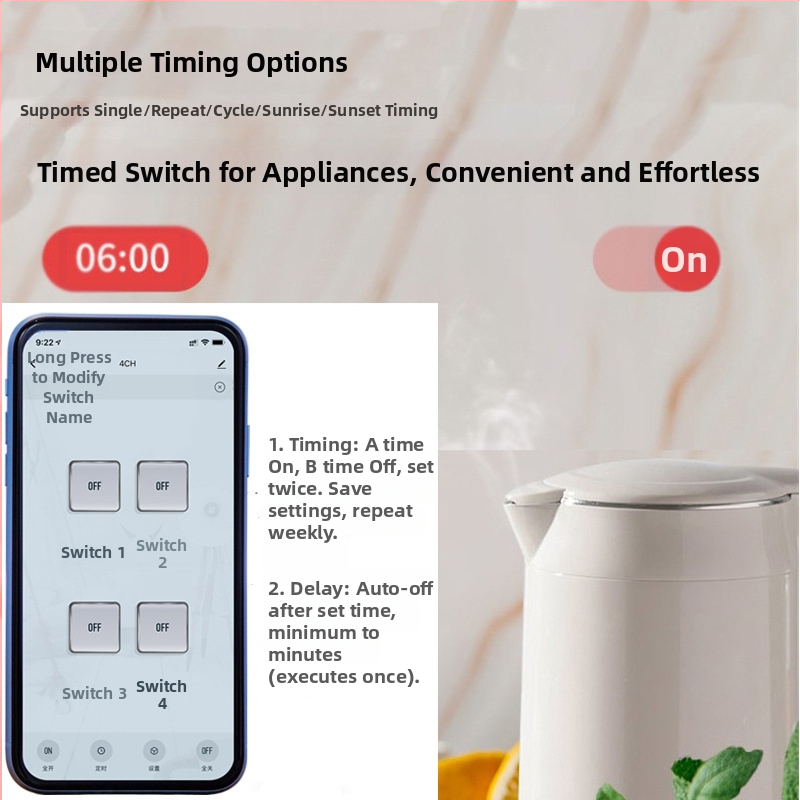 Yuelsmart 4-kanalni WiFi DIY timer modul s daljinskim upravljačem