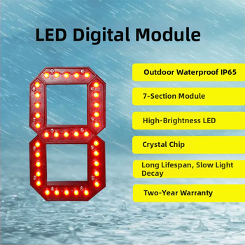 LED Digitálny vodotesný segment pero – Zabudovaná inštalácia, Statický monochromatický displej, Prispôsobenie k dispozícii, Napätie AC 110–220V / DC 12V