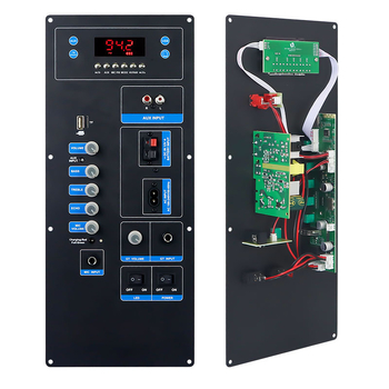 TB01 Bluetooth усилвателна платка за външен субуфер модул – аудио аксесоари, напрежение DC12V или AC110-240V, Bluetooth, входове за микрофон и китара