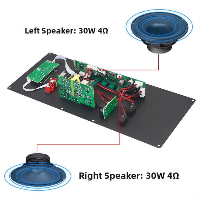 TB01 Bluetooth усилвателна платка за външен субуфер модул – аудио аксесоари, напрежение DC12V или AC110-240V, Bluetooth, входове за микрофон и китара