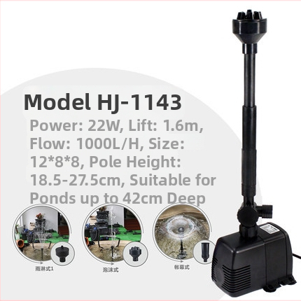 Ponorná pumpa pre fontánu – plastová konštrukcia; určená pre fontánu; hmotnosť 1–2 kg; pôvod Zhejiang.