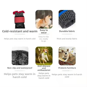 Topánky pre domáce zvieratá – vnútorné a vonkajšie chrániace návleky na nohy, protišmykové, bavlna + ekologická guma, všetky ročné obdobia, voľný štýl