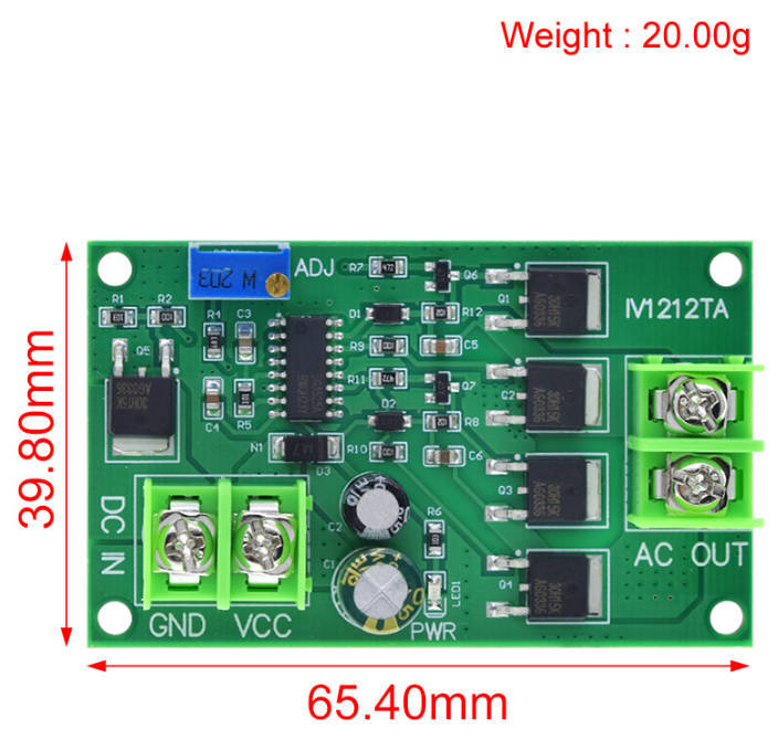 Placă de control pentru invertor DC-AC, 12V, 100W, undă pătrată, modul DC-AC, tip punte mică