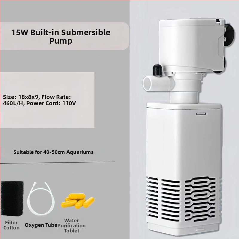 Akvarijný filtračno-obehový systém s vstavanou čistiacou pumpou na výkaly, 3-v-1 okysličovanie, tichý chod a oddelenie výkalov