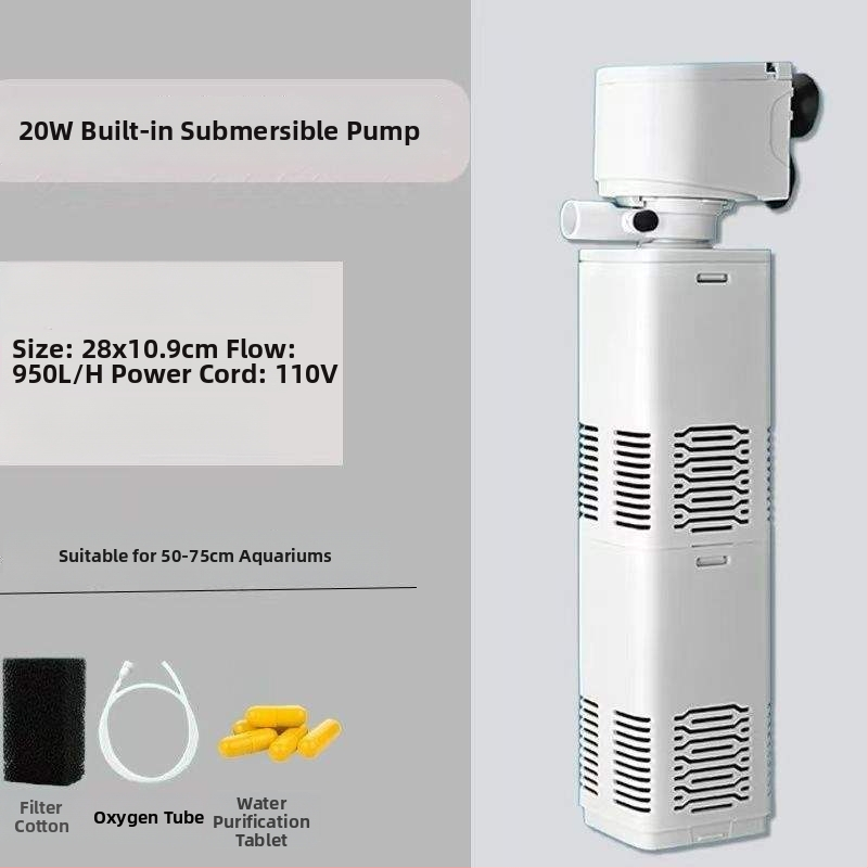 Akvarijný filtračno-obehový systém s vstavanou čistiacou pumpou na výkaly, 3-v-1 okysličovanie, tichý chod a oddelenie výkalov