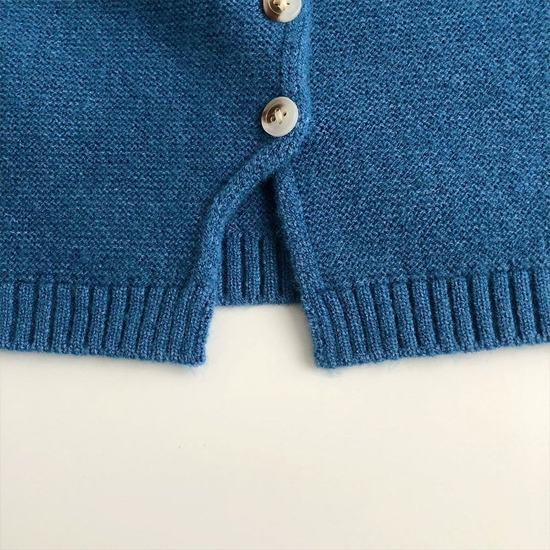 Unisex dječji vest u korejskom stilu, pleteni, modal vlakno, akril 50%, jednobojni uzorak, normalna debljina, za proljeće i jesen.