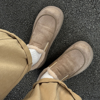 Muške čizme za snijeg od flisa, Slip-On, gumeni potplat, unutarnja obloga od flisa, 64105