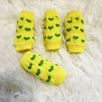 Mănuși de protecție pentru genunchii și picioarele animalelor de companie – poliester, model Dragoste, tricotate, jacquard, stil desen animat